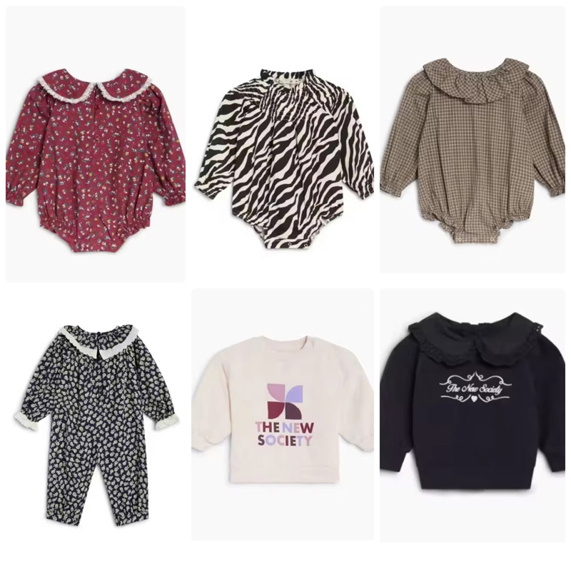 Baby Products Store - 先行販売 2026 TNS NEW 秋のベビーガールズスウェットシャツ レオパード柄ロンパース