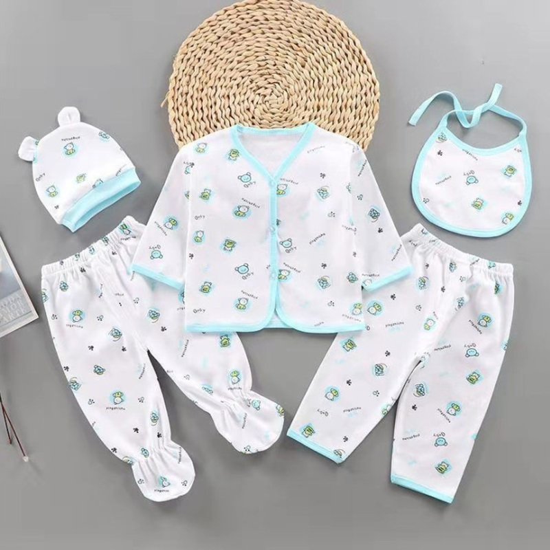 Baby Products Sale - 5 ピース/セット新生児女の子服セット綿ソフト下着幼児男の子衣装子供女の子トップ + 2 パンツ +