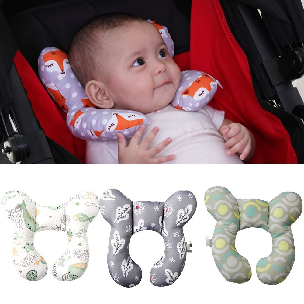 Anti-Roll Baby Pillow - 幼児用ベビーカーアクセサリー U 字型クッション カーシート ヘッドレスト 頭部保護