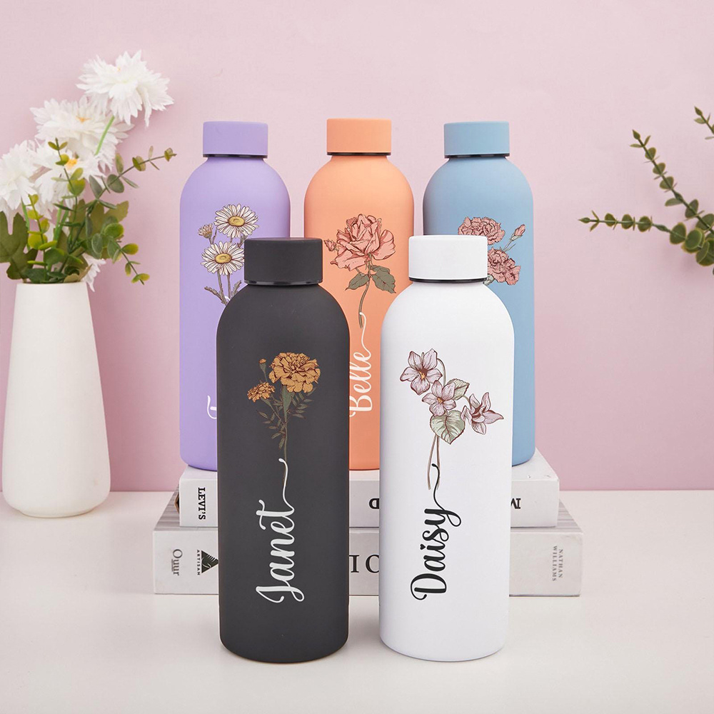 Portable Bottle Warmer - カスタマイズ可能な花柄ウォーターボトル、携帯用屋外スポーツ用断熱ボトル、アウトドアキャンプ、ハイキング、旅行に最適