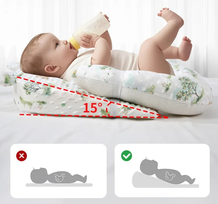 Anti-Roll Baby Pillow - ベビー枕新生児頭部プロテクター睡眠安全通気性整形アンチロール幼児枕幼児アンチスピルミルククッション