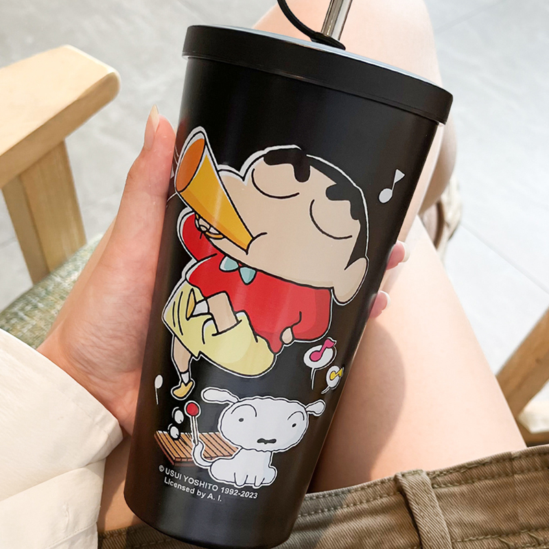 Portable Bottle Warmer - アニメクレヨンしんちゃんステンレス鋼断熱カップポータブル冷たい飲み物マグカップ運転用ウォーターボトル大容量ストローカップ