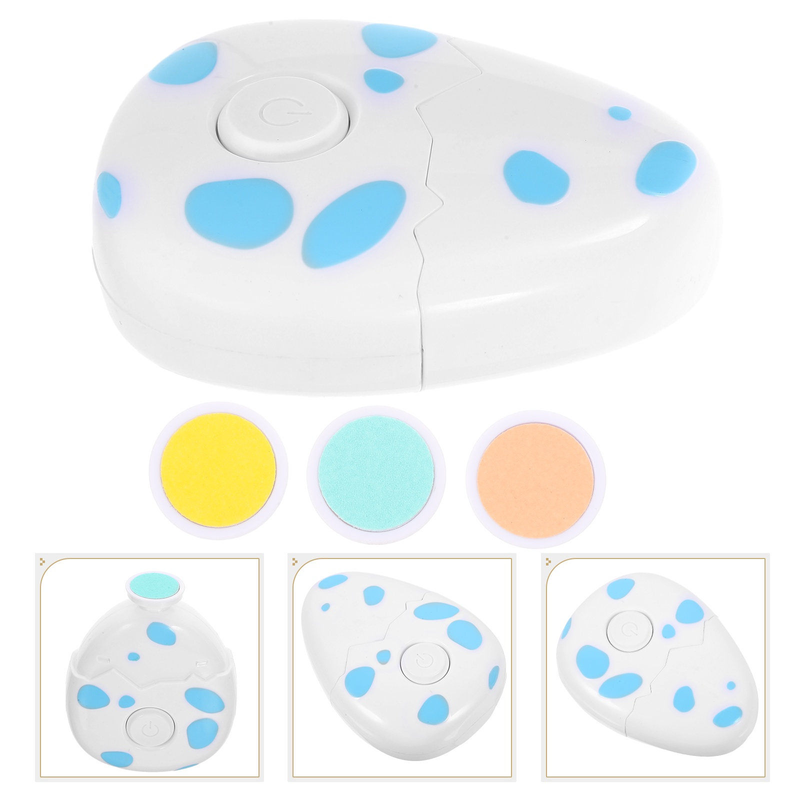 Baby Nail Trimmer Electric - 赤ちゃん用電動ネイルトリマー かわいい卵型デザイン ネイルポリッシャー 新生児 幼児 指の爪ケアキット