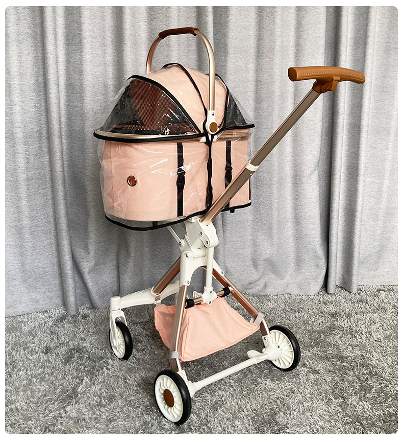 Stroller Rain Cover - ペット用ベビーカーレインカバー、透明EVA防水防風犬用ベビーカーレインコート、屋外保護、暖かく耐久性あり