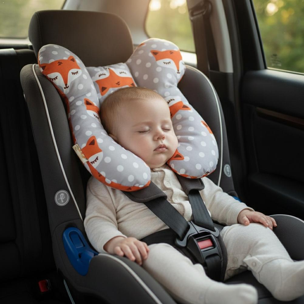 Anti-Roll Baby Pillow - 幼児用ベビーカーアクセサリー U字型クッション カーシートヘッドレスト ネックサポート ベビー枕 頭部保護