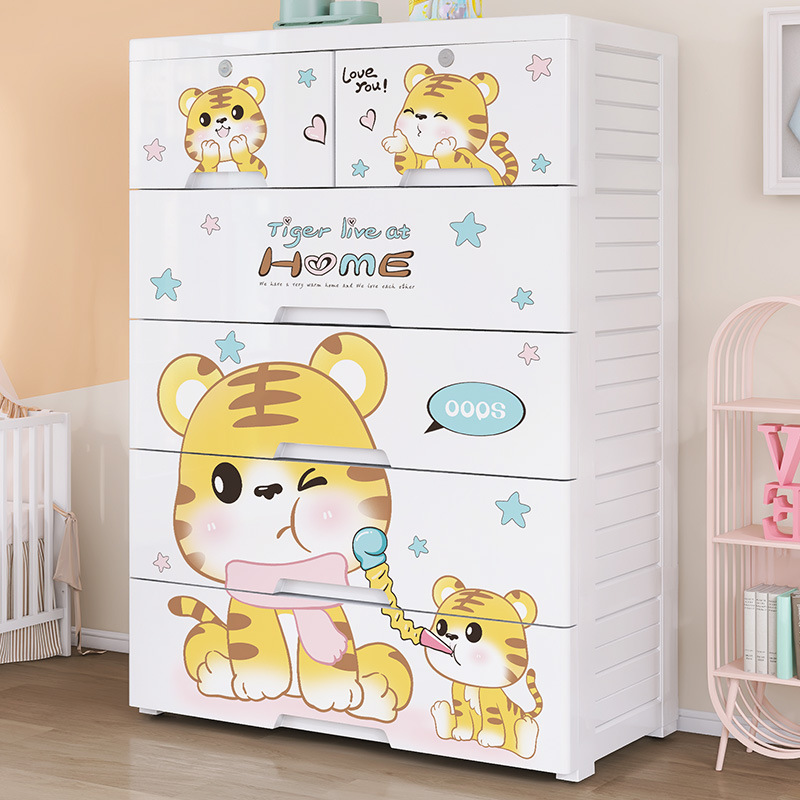 Baby Products Storage Box - 厚手のプラスチック製5段引き出し収納キャビネット ベビーワードローブ 子供用整理ボックス 多層収納キャビネット