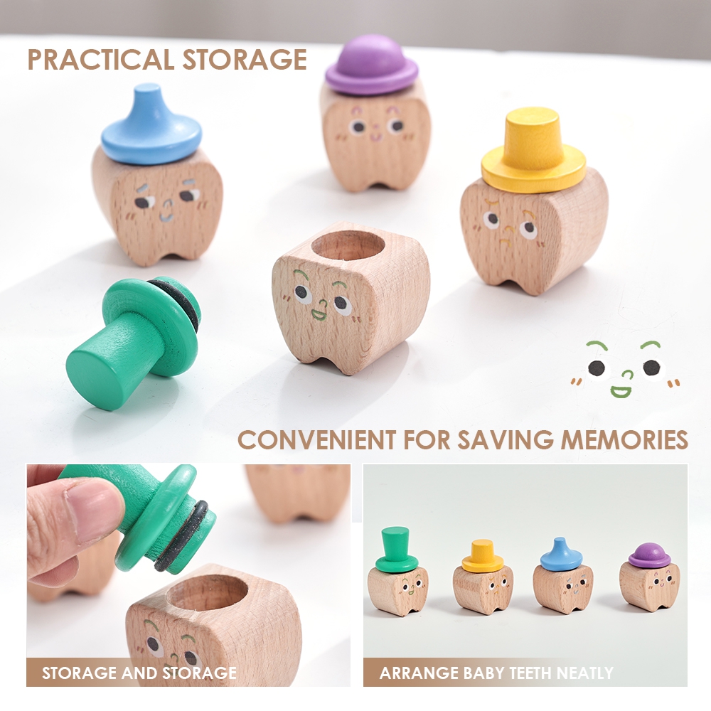牛乳の歯を保管するための木製ボックス,漫画のお土産,幼児,男 - Baby Products Storage Box のレビューと価格