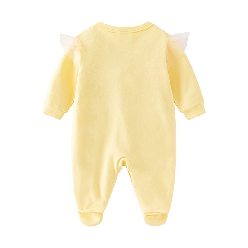 新生児女の子用春と秋用ジャンプスーツ長袖純綿かわいい黄色の漫 - Baby Products Sale のレビューと価格