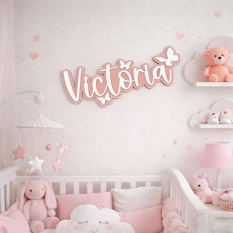 1個入りカスタム漫画蝶名入り木製ネームプレート、ホームルーム - Baby Products Decoration のレビューと価格