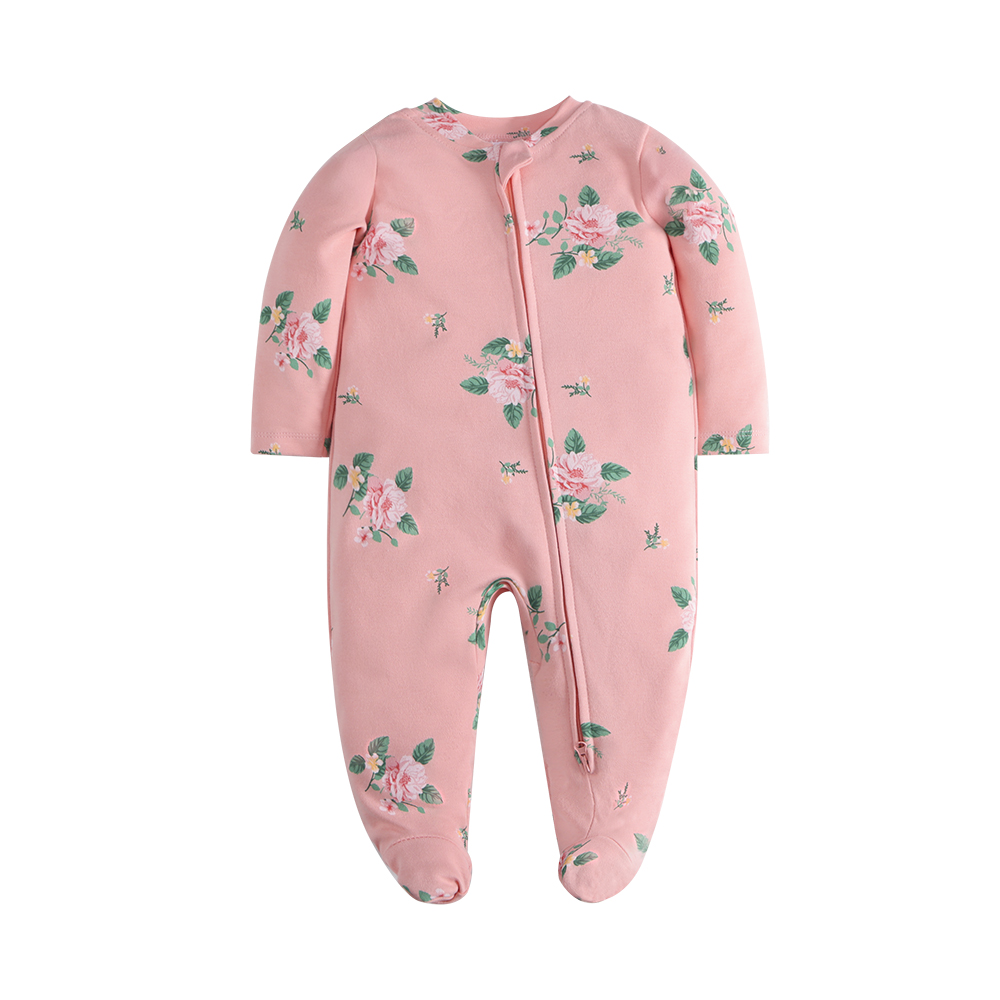 新生児用ユニセックス足つきパジャマ 長袖ジッパーロンパース  - Baby Products Sale のレビューと価格