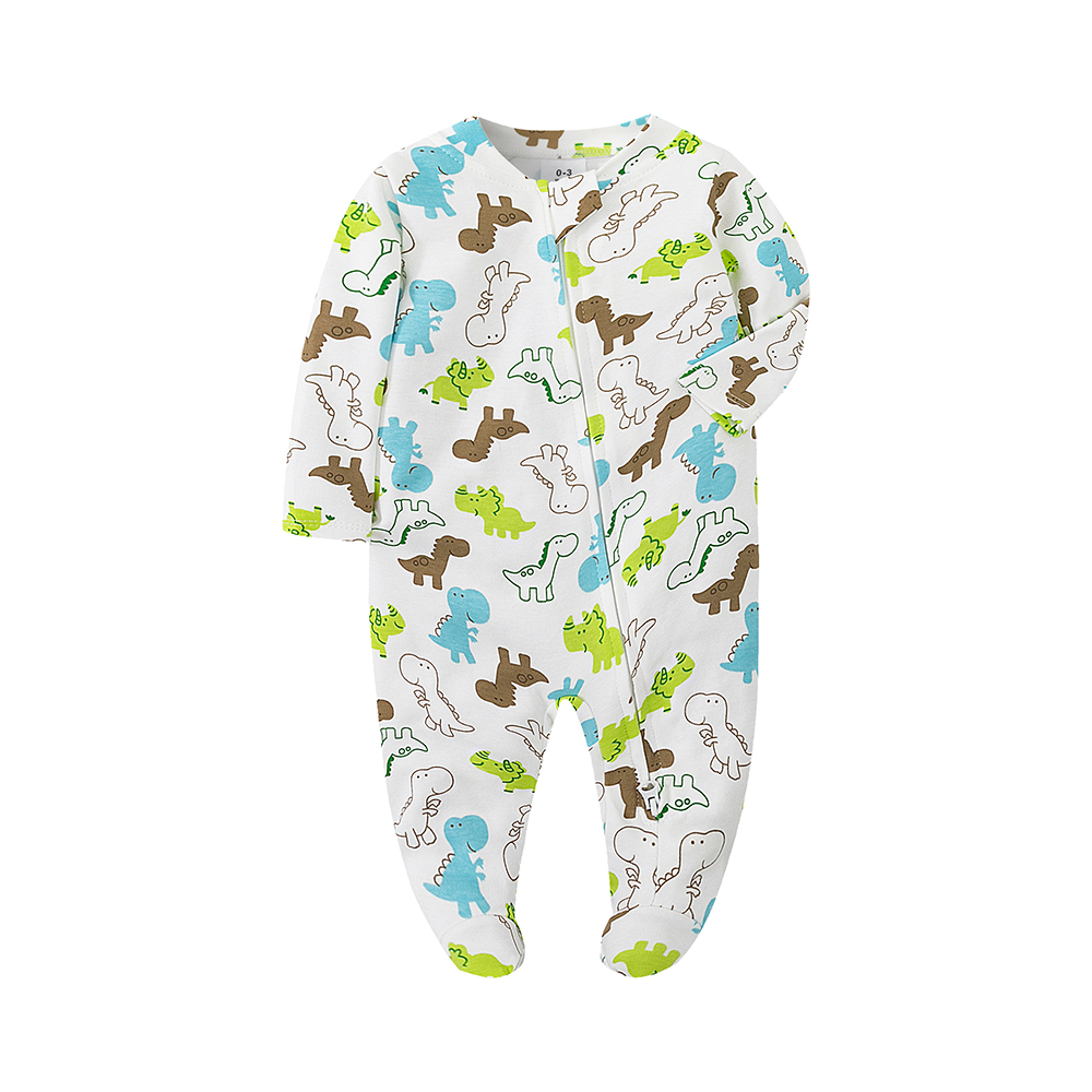 新生児用ユニセックス足つきパジャマ 長袖ジッパーロンパース  - Baby Products Sale のレビューと価格