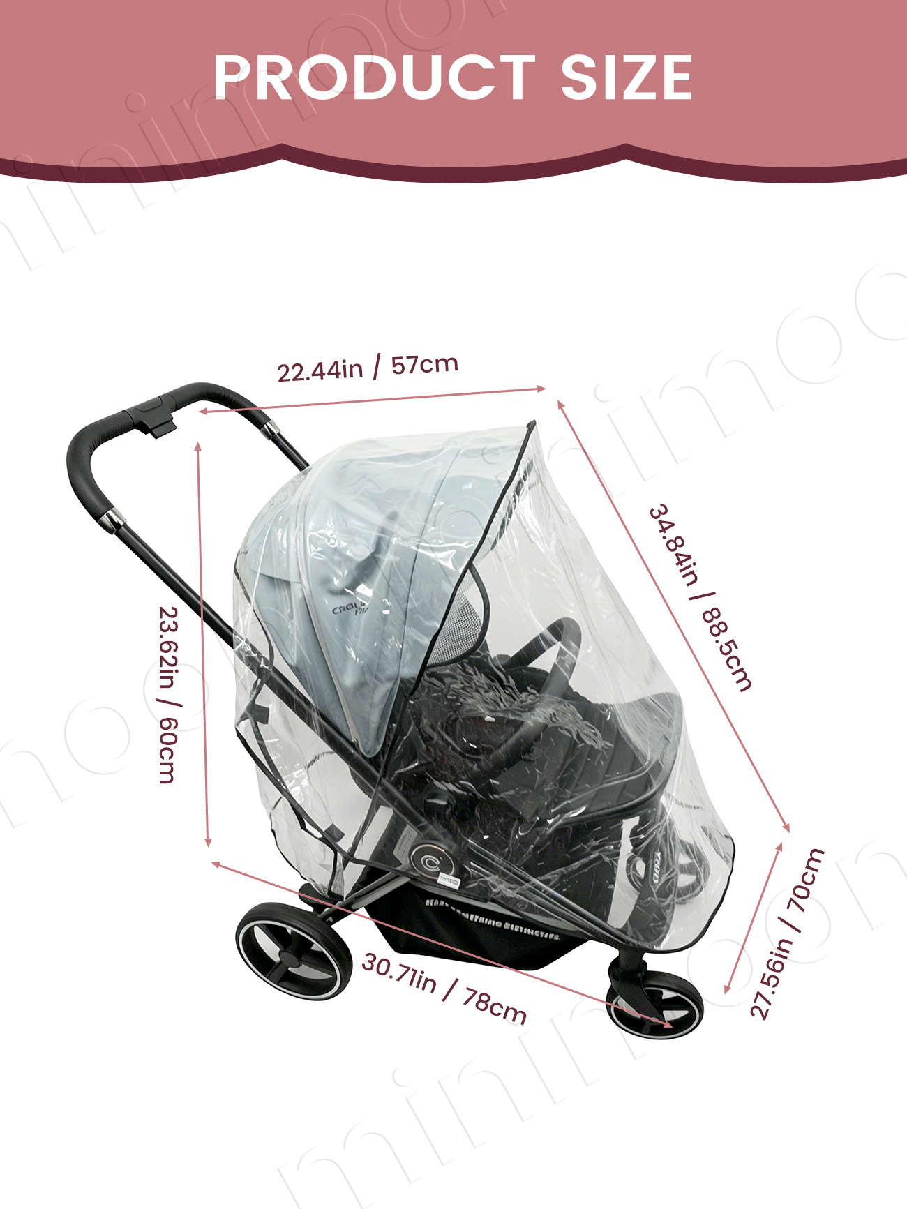 ユニバーサル防水ベビーカーレインカバー、屋外使用のための通気 - Stroller Rain Cover のレビューと価格