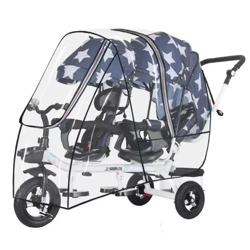 ツインベビーカー用レインカバー ダブルシート 防風ベビーカー - Stroller Rain Cover のレビューと価格