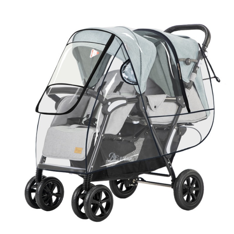 ツインベビーカー用レインカバー ダブルシート 防風ベビーカー - Stroller Rain Cover のレビューと価格