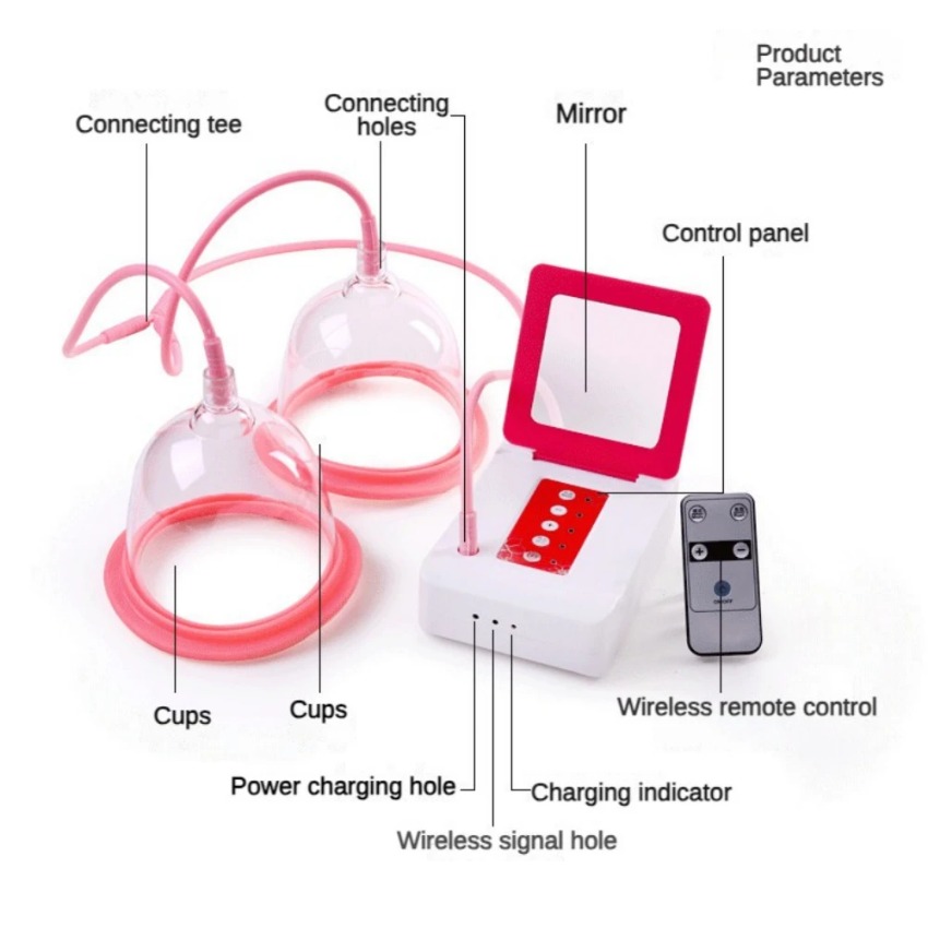 電気胸マッサージ装置拡大真空ポンプダブル吸引カップ抗胸のたる - Breast Pump のレビューと価格