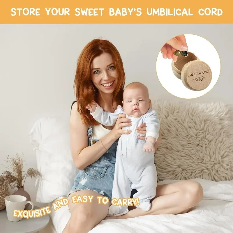 木製ベビーへその緒ボックス 小型密封記念品オーガナイザー 新 - Baby Products Storage Box のレビューと価格