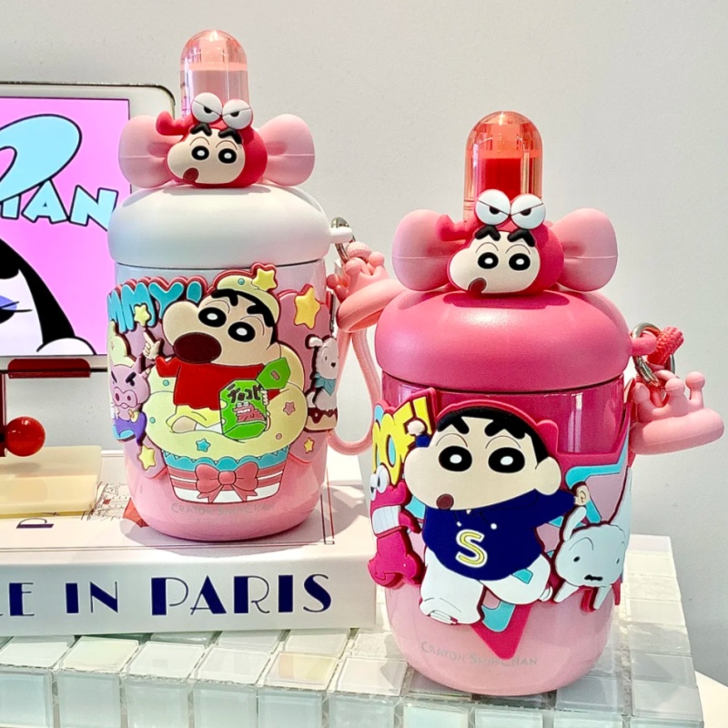 クレヨンしんちゃんストロー断熱カップ漫画かわいい高外観サーモ - Portable Bottle Warmer のレビューと価格