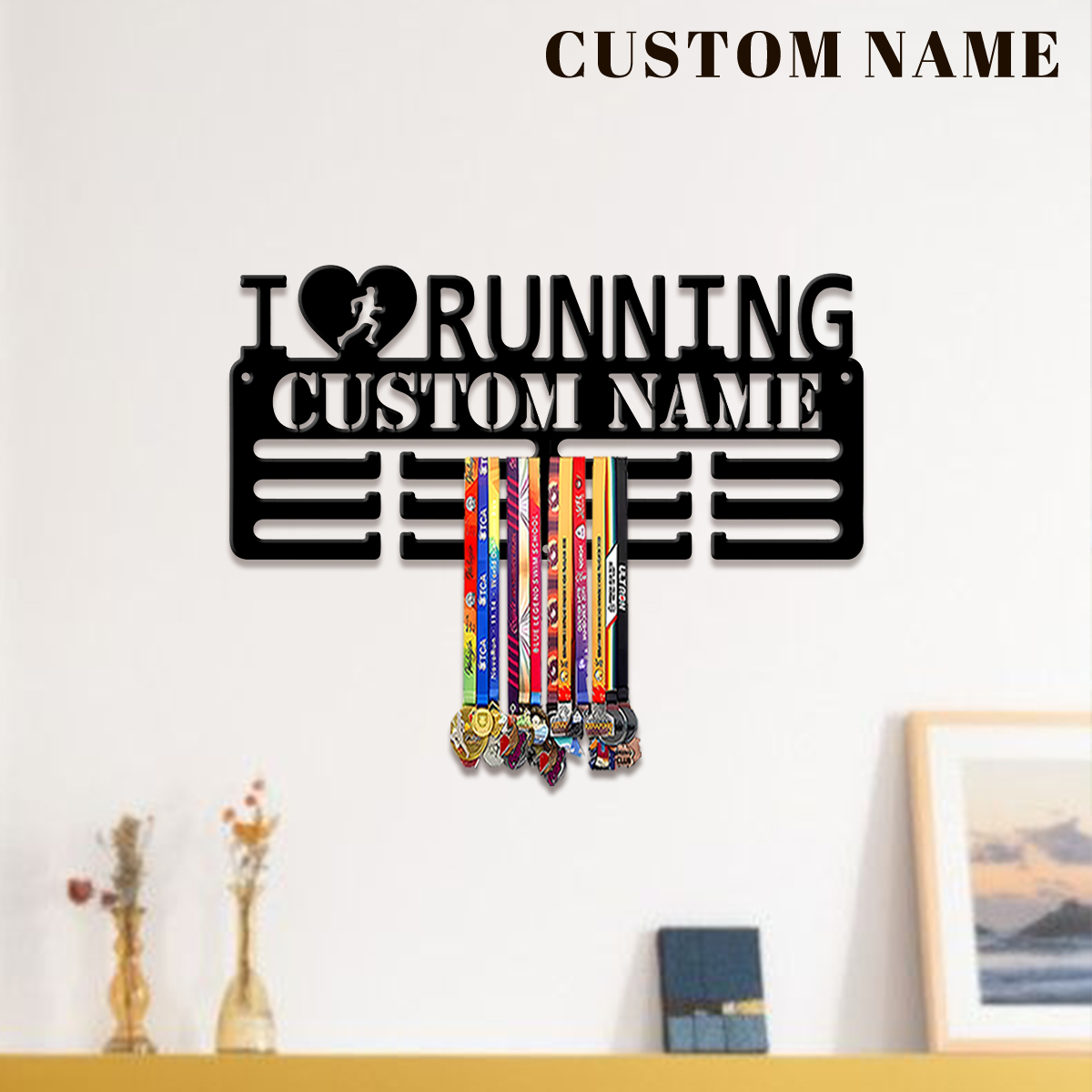 カスタム「I Love Running」メタルメダルディスプ - Baby Products Decoration のレビューと価格