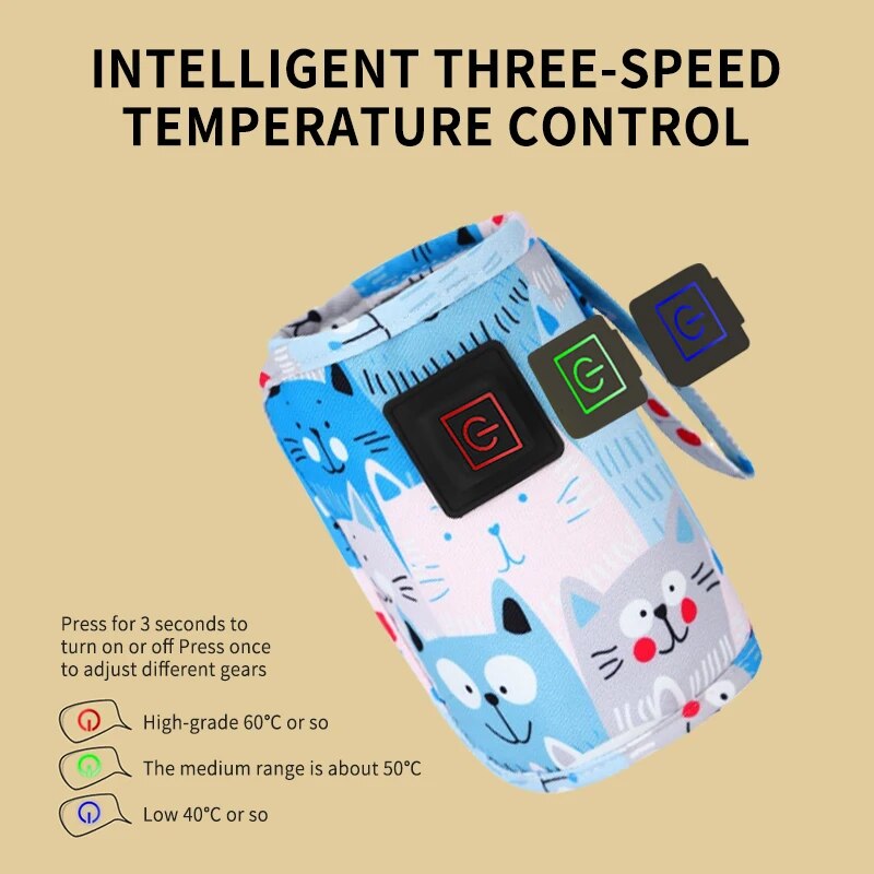 家庭用USBミルクウォーマー,温度調節可能,3ギア,屋外ポー - Portable Bottle Warmer のレビューと価格